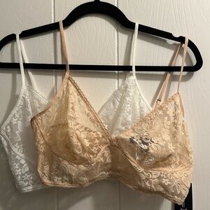 Two L lace bralettes